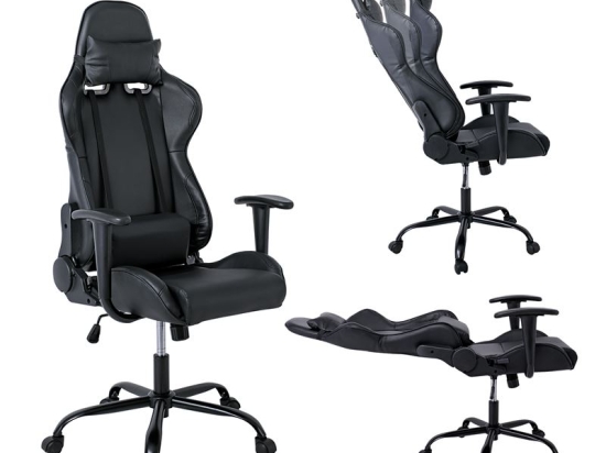 BF8350 GAMING ΠΟΛΥΘΡΟΝΑ ΓΡΑΦΕΙΟΥ, ΑΝΑΚΛΙΣΗ ΠΛΑΤΗΣ ΕΩΣ 90°, PU ΜΑΥΡΟ