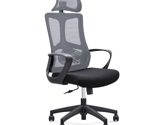 BF8600 ΠΟΛΥΘΡΟΝΑ ΓΡΑΦΕΙΟΥ ΔΙΕΥΘΥΝΤΗ, MESH ΓΚΡΙ, ΥΦΑΣΜΑ ΜΑΥΡΟ