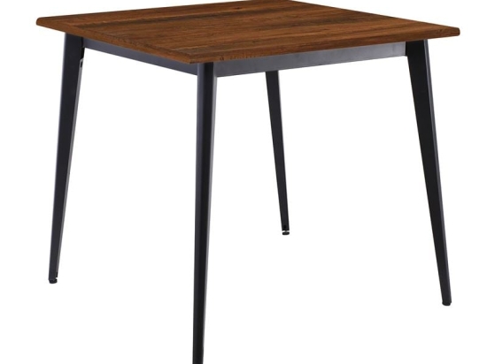 VIDAL ΤΡΑΠΕΖΙ ΜΕΤΑΛΛΟ ΒΑΦΗ ΜΑΥΡΟ, ΕΠΙΦΑΝΕΙΑ 80X80CM/16MM CONTRACT SLIQ WALNUT