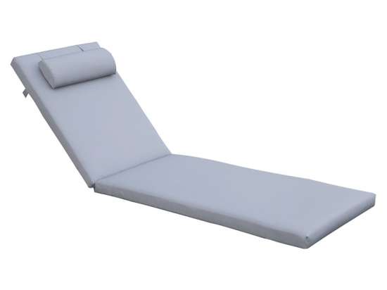 SUNLOUNGER ΜΑΞΙΛΑΡΙ ΞΑΠΛΩΣΤΡΑΣ ΜΕ ΠΡΟΣΚΕΦΑΛΟ,  ΥΦΑΣΜΑ ΓΚΡΙ, FOAM+POLYESTER ΦΕΡΜΟΥΑΡ-VELCRO