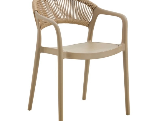 DONNA ΠΟΛΥΘΡΟΝΑ ΣΤΟΙΒΑΖΟΜΕΝΗ, PP-UV TORTORA, ROPE WICKER ΦΥΣΙΚΟ