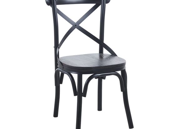 MARLIN WOOD ΚΑΡΕΚΛΑ DARK OAK, ΜΕΤΑΛΛΟ ΒΑΦΗ ΜΑΥΡΟ