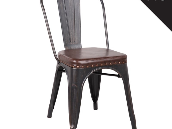 RELIX ΚΑΡΕΚΛΑ-PRO, ΣΤΟΙΒΑΖΟΜΕΝΗ, ΜΕΤΑΛΛΟ ΒΑΦΗ ANTIQUE BLACK, PU ΣΚΟΥΡΟ ΚΑΦΕ