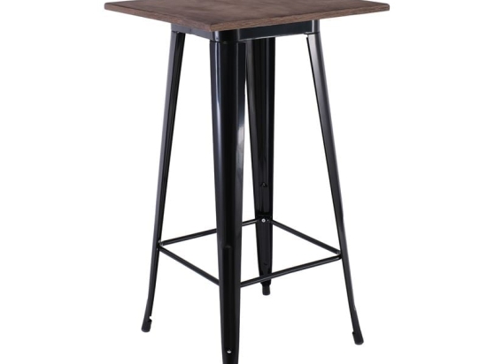 RELIX WOOD ΤΡΑΠΕΖΙ BAR-PRO, ΜΕΤΑΛΛΟ ΒΑΦΗ ΜΑΥΡΟ, ΕΠΙΦΑΝΕΙΑ Κ/Π ΕΜΠΟΤΙΣΜΟΥ ΚΑΡΥΔΙ