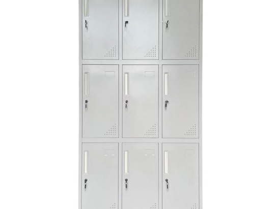 LOCKER 9 ΘΕΣΕΩΝ ΦΟΡΙΑΜΟΣ - ΕΡΜΑΡΙΟ ΜΕ ΕΣΩΤΕΡΙΚΑ ΡΑΦΙΑ, ΜΕΤΑΛΛΟ ΒΑΦΗ ΓΚΡΙ