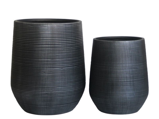 FLOWER POT-17 SET 2 ΤΕΜΑΧΙΩΝ, CEMENT ΑΠΟΧΡΩΣΗ ANTHRACITE