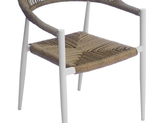 MADY ΠΟΛΥΘΡΟΝΑ ΒΕΡΑΝΤΑΣ-ΚΗΠΟΥ ALU ΑΣΠΡΟ, ROPE WICKER ΦΥΣΙΚΟ, ΣΤΟΙΒΑΖΟΜΕΝΗ