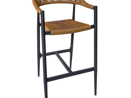 MADY ΣΚΑΜΠΟ BAR, ALU ΑΝΘΡΑΚΙ, ROPE WICKER ΦΥΣΙΚΟ