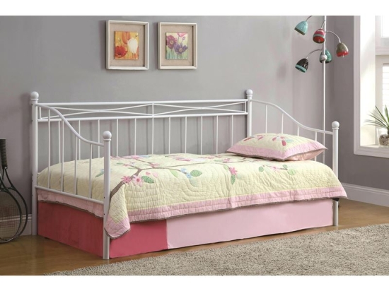 MARIN SET: DAYBED ΜΕ ΣΤΡΩΜΑ 90X190 + ΒΟΗΘΗΤΙΚΟ ΚΡΕΒΑΤΙ ΜΕ ΣΤΡΩΜΑ 85X185 ΜΕΤΑΛΛΟ ΑΣΠΡΟ