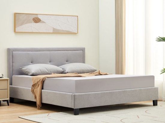 BECO ΚΡΕΒΑΤΙ ΔΙΠΛΟ ΓΙΑ ΣΤΡΩΜΑ 160X200CM, ΥΦΑΣΜΑ ΑΝΟΙΧΤΟ ΓΚΡΙ