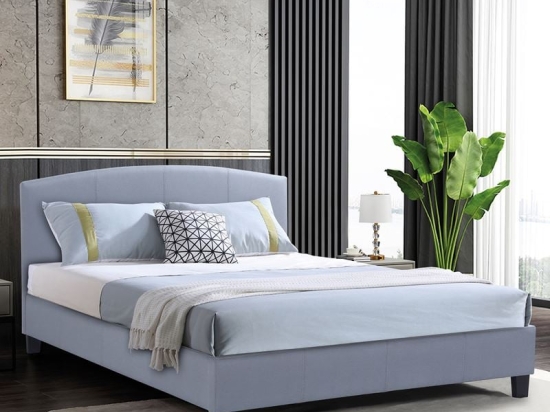 ODEON ΚΡΕΒΑΤΙ ΔΙΠΛΟ ΓΙΑ ΣΤΡΩΜΑ 140X190CM, ΥΦΑΣΜΑ ΓΚΡΙ