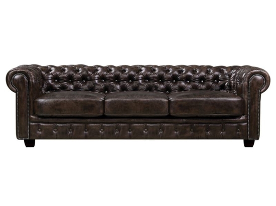 CHESTERFIELD BIRMINGHAM ΚΑΝΑΠΕΣ 4ΘΕΣΙΟΣ ΣΑΛΟΝΙΟΥ ΚΑΘΙΣΤΙΚΟΥ, ΔΕΡΜΑ ΚΑΦΕ