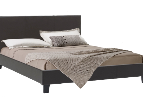 ΚΡΕΒΑΤΙ NEVIL PAKOWORLD ΔΙΠΛΟ 150X200 PU ΣΚΟΥΡΟ ΚΑΦΕ ΜΑΤ