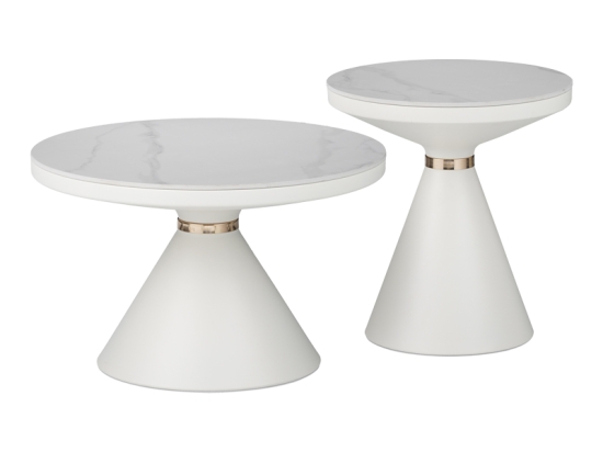 ΒΟΗΘΗΤΙΚΑ ΤΡΑΠΕΖΙΑ COOZLIN INART SINTERED STONE ΣΕ ΑΠΟΧΡΩΣΗ ΛΕΥΚΟ ΜΑΡΜΑΡΟΥ ΜΕ ΛΕΥΚΟ-ΧΡΥΣΟ ΜΕΤΑΛΛΟ