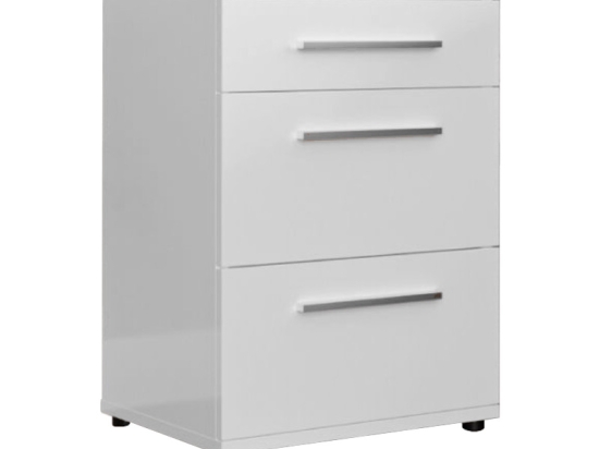 ΚΟΜΟΔΙΝΟ ELEGANCE PAKOWORLD ΜΕ 3 ΣΥΡΤΑΡΙΑ ΣΕ ΛΕΥΚΗ ΑΠΟΧΡΩΣΗ 40X39X57ΕΚ
