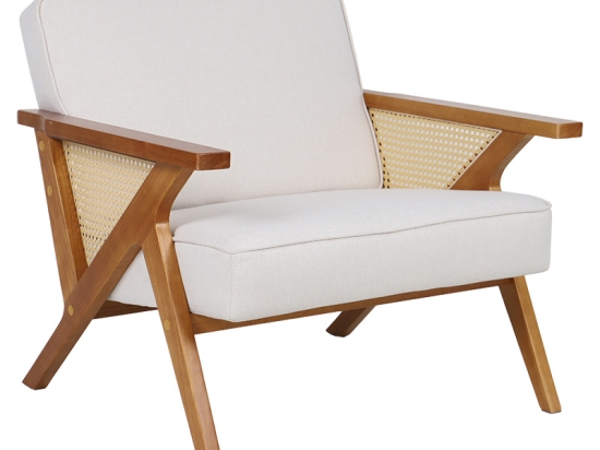 ΠΟΛΥΘΡΟΝΑ CLAUDIA PAKOWORLD ΥΦΑΣΜΑ ΜΠΕΖ-PE RATTAN-RUBBERWOOD ΦΥΣΙΚΟ