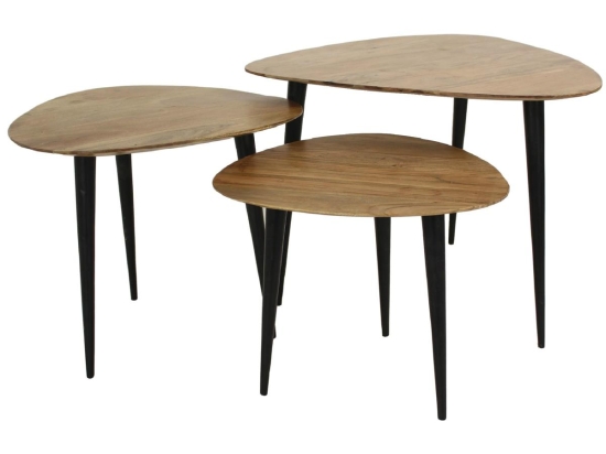 ΤΡΑΠΕΖΑΚΙ ARTELIBRE ΚΑΦΕ ΞΥΛΟ 65X65X45CM ΣΕΤ 3ΤΜΧ