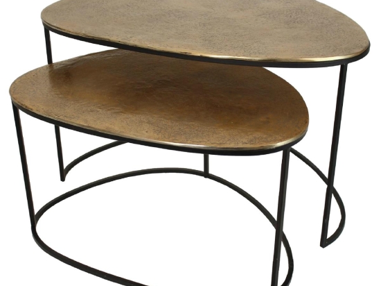 ΤΡΑΠΕΖΑΚΙ ARTELIBRE ΜΠΡΟΝΖΕ ΑΛΟΥΜΙΝΙΟ 90X70X50CM ΣΕΤ 2ΤΜΧ