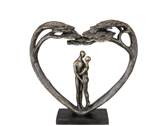 ΓΛΥΠΤΟ ΚΑΡΔΙΑ 'LOVE TREE' ΖΕΥΓΑΡΙ ΜΟΤΙΒΟ ΠΟΛΥΡΕΖΙΝΗ ΜΠΡΟΝΖΕ 8X32X31.5CM