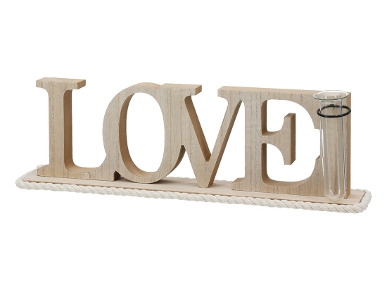 LETTERING "LOVE" ΞΥΛΟ ECRU PU 4 41X7.5X12.5CM