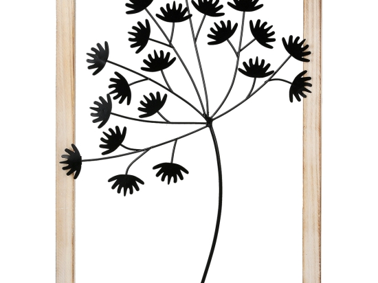WALL RELIEF "DANDELION" ΜΕΤΑΛΛΟ ΜΑΥΡΟ PU 30X3X40CM