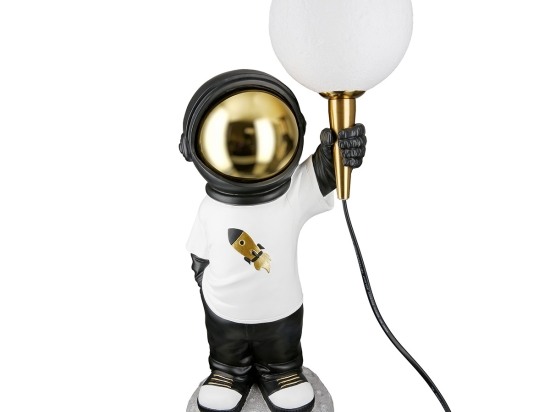 ΤΡΑΠΕΖΙ ΛΑΜΠΑ (LED) ASTRONAUT "APOLLO" ΠΟΛΥΡΕΖΙΝΗ ΛΕΥΚΟ PU 15.5X21.5X46.5CM