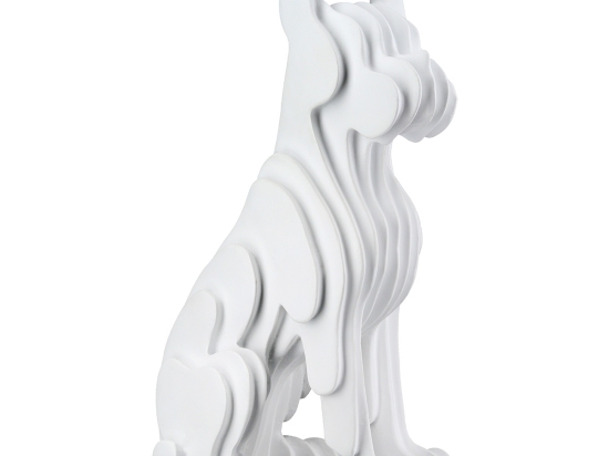  FIGURE DOG SYNTHETIC RESIN WHITE 8X12X22CM 8X12X22CM