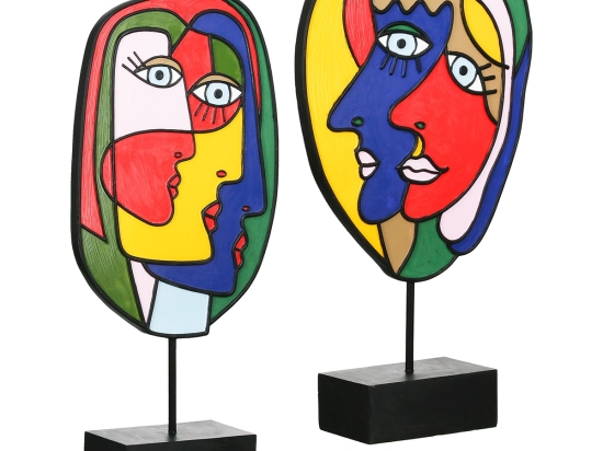  SCULPTURE FACE MOTIF ΣΥΝΘΕΤΙΚΗ ΡΗΤΙΝΗ ΠΟΛΥΧΡΩΜΗ 2 ΠΟΙΚΙΛΙΑ 20X7X35CM 20X7X35CM