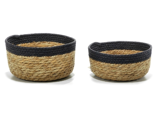 ΚΑΛΑΘΙ ΦΥΣΙΚΟ/ΜΑΥΡΟ ΨΑΘΙΝΟ 21X21X10CM/23X23X12CM ΣΕΤ 2ΤΜΧ