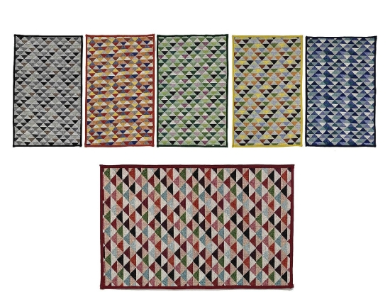 ΧΑΛΙ GOBELIN ΓΕΩΜΕΤΡΙΚΑ ΣΧΗΜΑΤΑ ΠΟΛΥΧΡΩΜΟ 70% POLYESTER/30% ΒΑΜΒΑΚΙ 50X80CM ΣΕ 6 ΣΧΕΔΙΑ