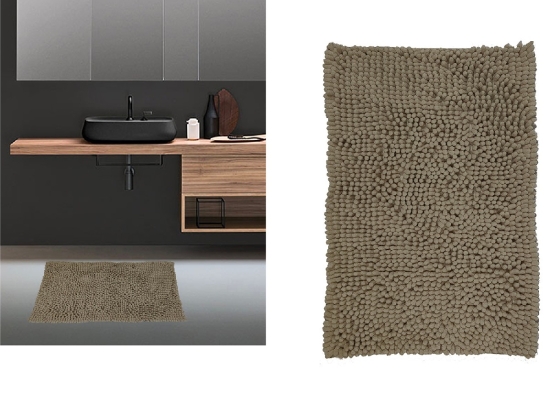 ΧΑΛΙ ΜΠΑΝΙΟΥ ΑΝΤΙΟΛΙΣΘΗΤΙΚΟ ΣΕΝΙΛ 900GSM TAUPE 100% POLYESTER 50X80CM