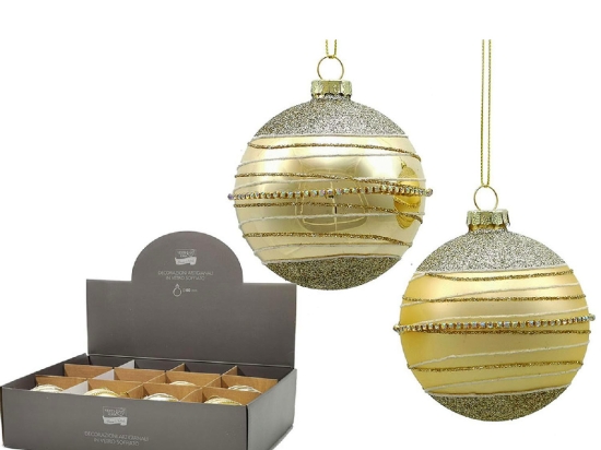 ΜΠΑΛΑ ΧΡΥΣΟ ΜΕ GLITTER ΓΥΑΛΙ Φ8CM ΣΕ 4 ΣΧΕΔΙΑ