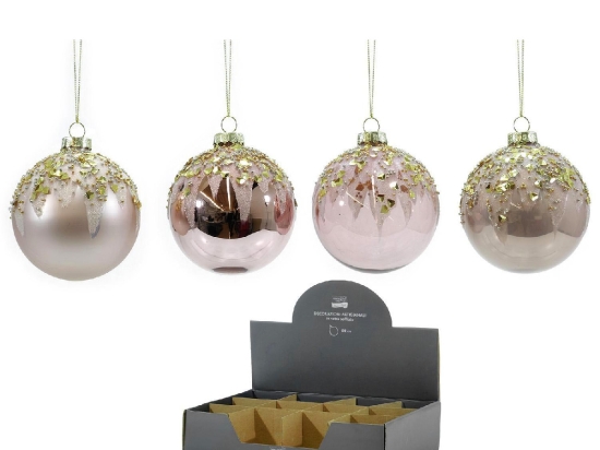 ΜΠΑΛΑ ΜΕ GLITTER ΔΙΑΚΟΣΜΗΣΗ ΡΟΖ ΓΥΑΛΙ Φ10CM ΣΕ 4 ΣΧΕΔΙΑ