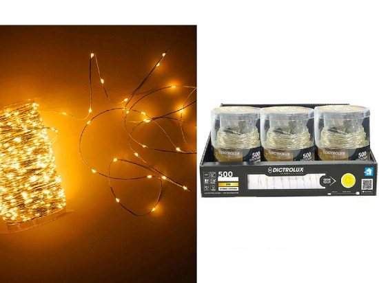 500 MICROLED ΕΣΩΤ. & ΕΞΩΤ. ΧΩΡΟΥ ΜΕ 8 ΠΡΟΓΡΑΜΜΑΤΑ ΚΑΙ ΜΕΤΑΣΧΗΜΑΤΙΣΤΗ ΘΕΡΜΟ ΛΕΥΚΟ ΦΩΣ ΔΙΑΦΑΝΟ ΚΑΛΩΔΙΟ ΜΗ ΕΠΕΚΤΕΙΝΟΜΕΝΟ IP