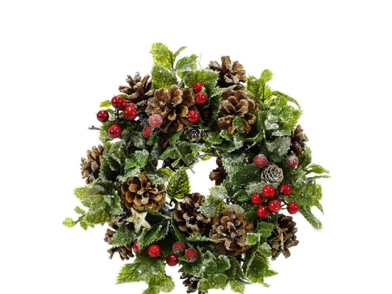 ΣΤΕΦΑΝΙ ΜΕ BERRIES ΚΑΙ ΚΟΥΚΟΥΝΑΡΙΑ Φ24CM