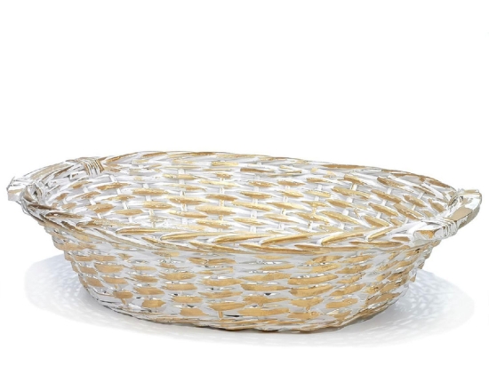 ΚΑΛΑΘΙ ΟΒΑΛ ΛΕΥΚΟ/ΧΡΥΣΟ 50X40CM