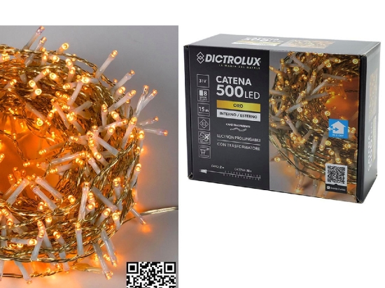 500 LED ΕΣΩΤ. & ΕΞΩΤ. ΧΩΡΟΥ ΜΕ 8 ΠΡΟΓΡΑΜΜΑΤΑ ΧΡΥΣΟ ΦΩΣ ΔΙΑΦΑΝΟ ΚΑΛΩΔΙΟ ΜΗ ΕΠΕΚΤΕΙΝΟΜΕΝΟ 31V 17M