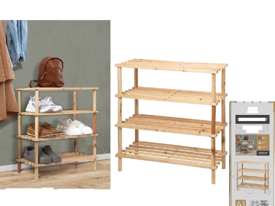 ΠΑΠΟΥΤΣΟΘΗΚΗ WOODHANDY ΞΥΛΟ 63X26.5X67CM