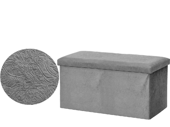 ΠΟΥΦ ΑΠΟΘΗΚΕΥΣΗΣ ΓΚΡΙ ΔΑΜΑΣΚΗΝΟ 76X38X38CM