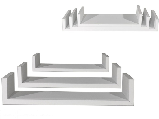 ΡΑΦΙΑ ΤΟΙΧΟΥ ΛΕΥΚΟ MDF 60X15.5X8CM 50X15.5X8CM 40X15.5X8CM 3ΤΜΧ