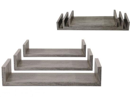 ΣΕΤ ΡΑΦΙΑ ΓΚΡΙ ΔΡΥΣ 60X15.5X8CM/50X15.5X8CM/40X15.5X8CM 3ΤΜΧ
