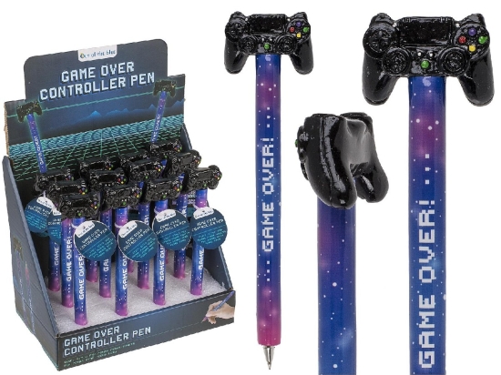 ΣΤΥΛΟ ΧΕΙΡΙΣΤΗΡΙΟ ΠΑΙΧΝΙΔΙΩΝ 'GAME OVER!' ΜΠΛΕ/ΜΑΥΡΟ ΠΛΑΣΤΙΚΟ 16CM