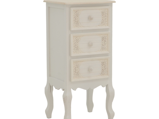 ΚΟΜΟΔΙΝΟ PAZLEN INART MDF ΣΕ ΛΕΥΚΗ ΑΝΤΙΚΕ ΑΠΟΧΡΩΣΗ 40X34.5X82ΕΚ