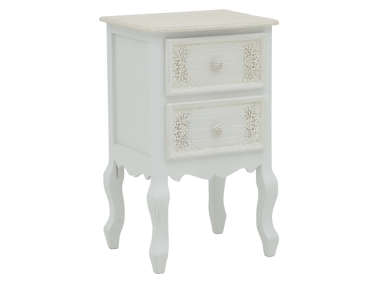 ΚΟΜΟΔΙΝΟ PAZLEN INART MDF ΣΕ ΛΕΥΚΗ ΑΝΤΙΚΕ ΑΠΟΧΡΩΣΗ 40X45X65ΕΚ