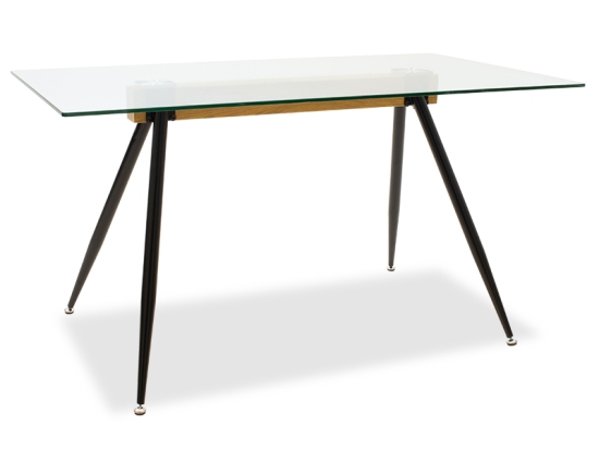 ΤΡΑΠΕΖΙ ASTRID PAKOWORLD ΓΥΑΛΙΝΟ 10ΧΙΛ - ΠΟΔΙ ΜΑΥΡΟ 140X80X75ΕΚ