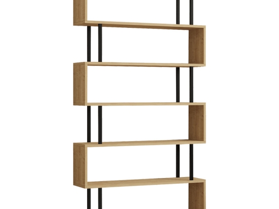 ΒΙΒΛΙΟΘΗΚΗ ZIZA PAKOWORLD ΣΕ OAK  ΑΠΟΧΡΩΣΗ 90X22X162.6ΕΚ