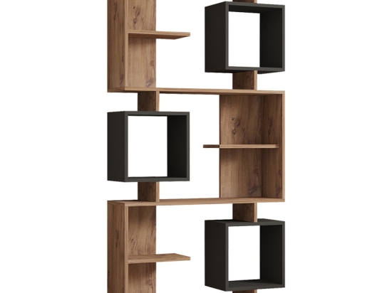 ΒΙΒΛΙΟΘΗΚΗ CUBIX PAKOWORLD ΣΕ SONOMA-ΑΝΘΡΑΚΙ ΑΠΟΧΡΩΣΗ 90X24,6X171,90ΕΚ