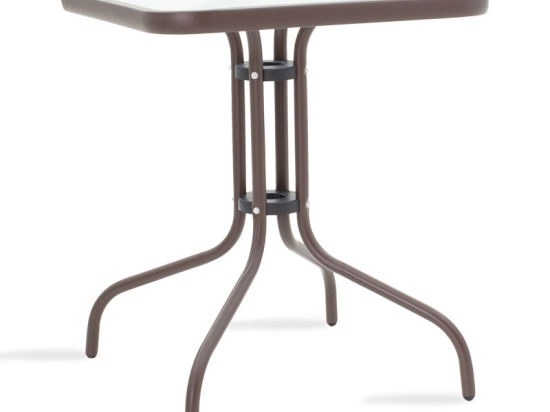 ΤΡΑΠΕΖΙ WATSON PAKOWORLD ΜΕΤΑΛΛΟ ΚΑΦΕ-ΓΥΑΛΙ 60X60X70ΕΚ