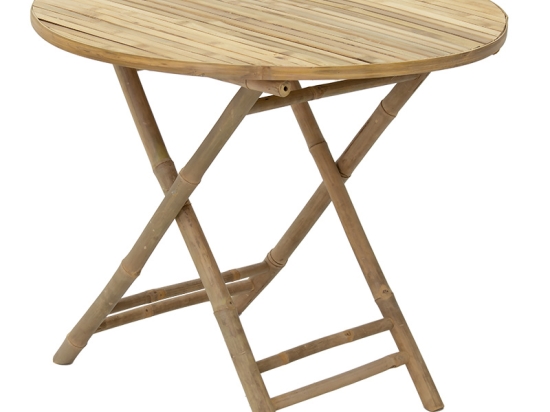 ΤΡΑΠΕΖΙ OBBIE PAKOWORLD ΠΤΥΣΣΟΜΕΝΟ BAMBOO ΦΥΣΙΚΟ Φ90X77ΕΚ
