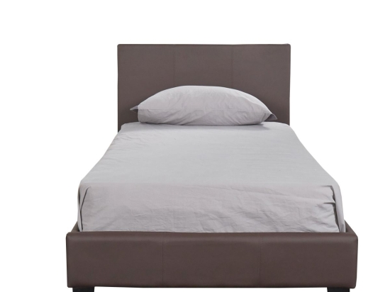 ΚΡΕΒΑΤΙ ARTELIBRE AZALEA ΣΚΟΥΡΟ ΚΑΦΕ PU 213X101X88CM (ΣΤΡΩΜΑ 90X200CM)